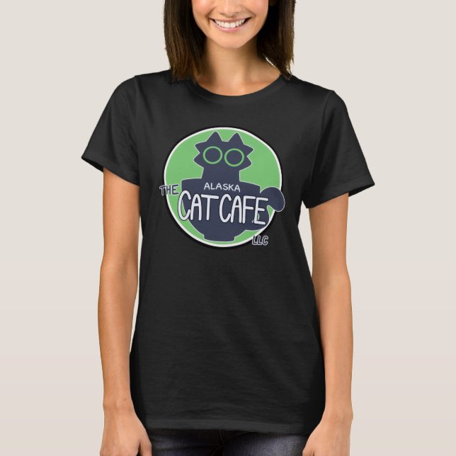 Den klassiska logotypdesignen för Alaska Cat Cafe T Shirt (Framsida)