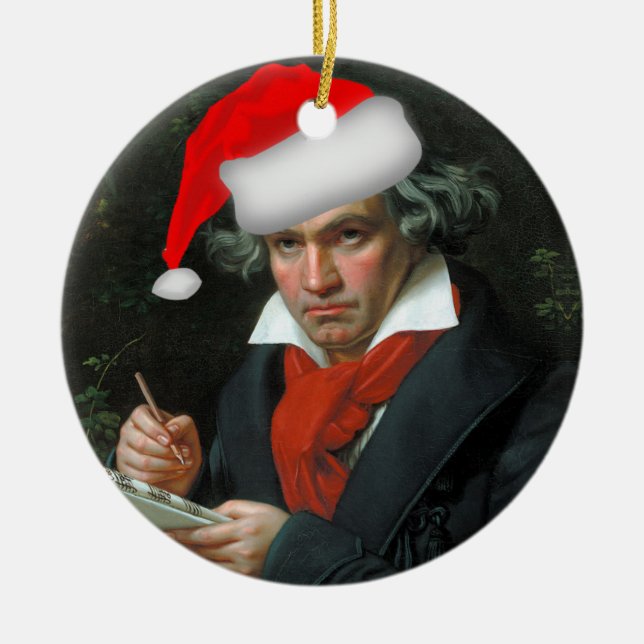 Den klassiska musiken i Santa Beethoven Julgransprydnad Keramik (Framsidan)