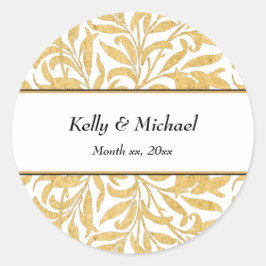 Den klassiska rundan guld och Svarta Eleganten Sti Runt Klistermärke