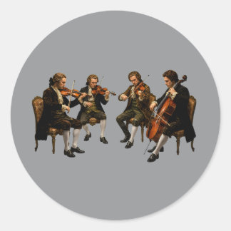 Den Klassiska Stråkquartetten - Vintage Oljemålnin Runt Klistermärke