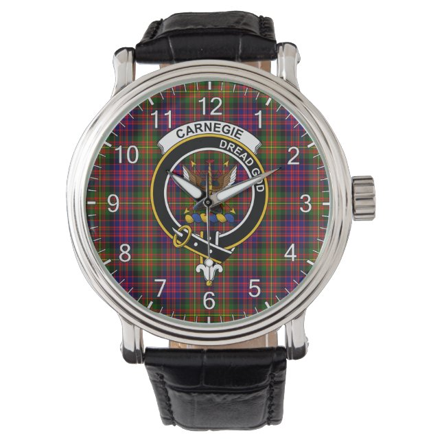 Den klassiska tidslösa Klan Carnegie Modern Tartan Armbandsur (Framsida)
