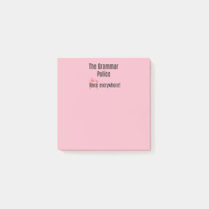 Den klibbiga grammatikpolisen noterar post-it block
