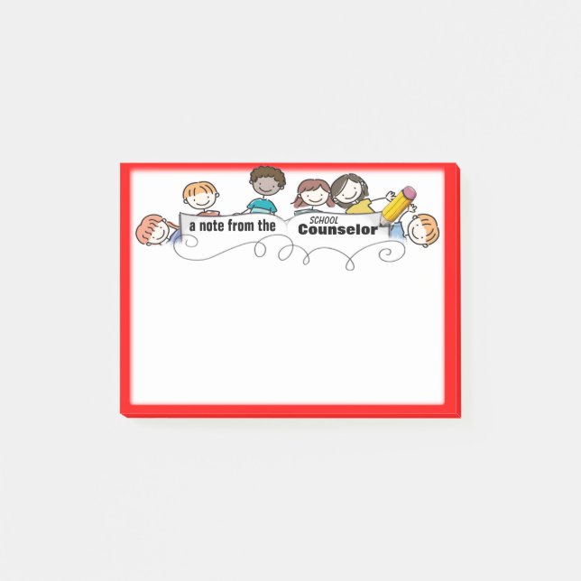 Den klibbiga grundskolalägerledaren noterar post-it block (Framsida)