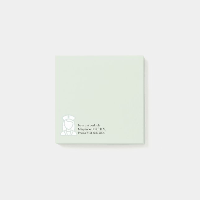 Den klibbiga medicinska sjuksköterskan noterar post-it block (Framsida)