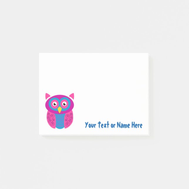 Den klibbiga skraj ugglan noterar post-it block (Framsida)