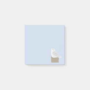 Den klibbiga snöig ugglan noterar post-it block