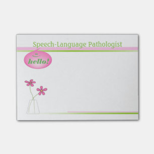 Den klibbiga Tal-Språket Patholologist hejen Post-it Block