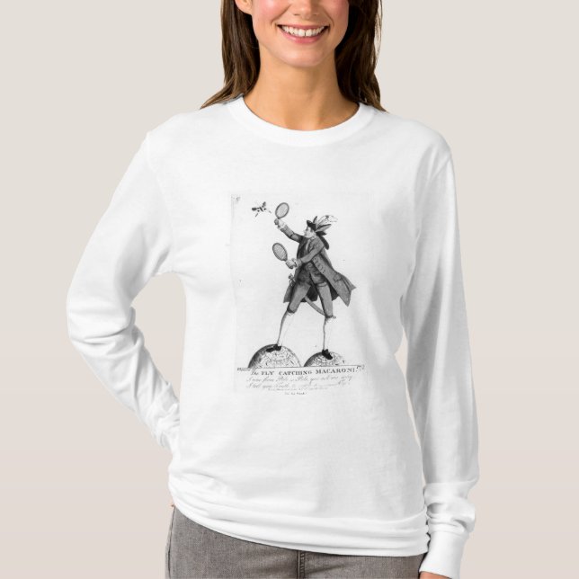 Den klipska fånga macaronien t shirt (Framsida)