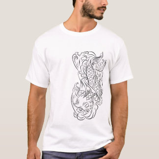 Den Koi fisken fodrar serie 2 för konst T T-shirt