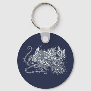 Den Koi tatueringen knäppas Keychain Nyckelring