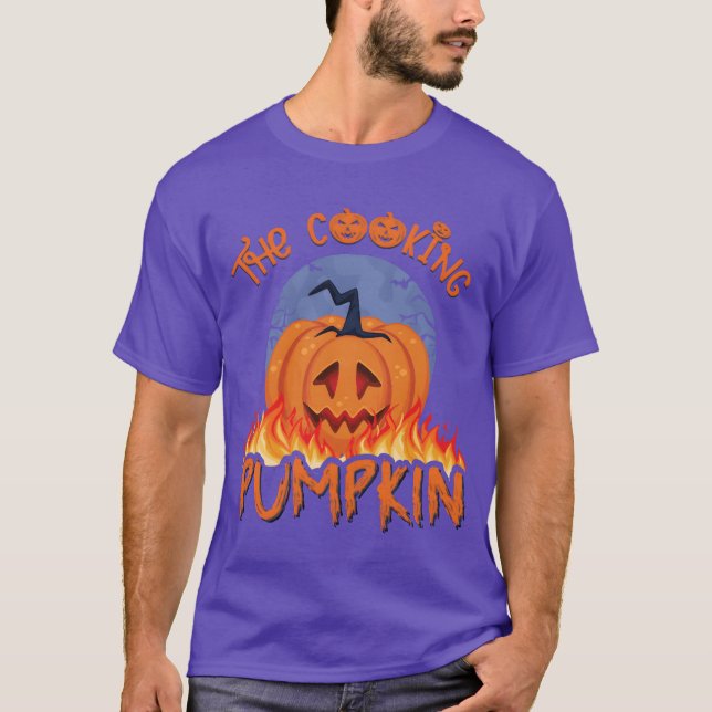 Den kokande pumpkin Halloween-flickan T Shirt (Framsida)