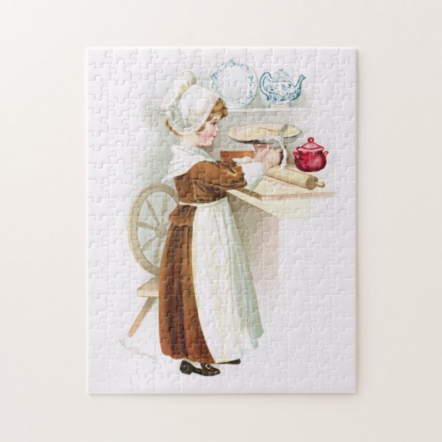 Den koloniala älsklingen skapar en paj för att pussel (Vertikal)