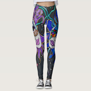 Den komedi-/tragedigyckelmakaren maskerar damasker leggings