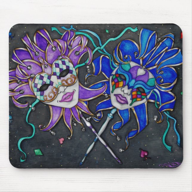 Den komedi-/tragedigyckelmakaren maskerar musmatta (Framsidan)