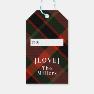Den kommande Tartan-julen Presentetikett