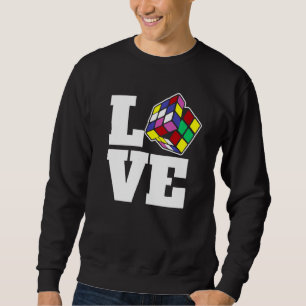 Den konkurrenskraftiga puzzle Cube Kärlek-hastighe Lång Ärmad Tröja