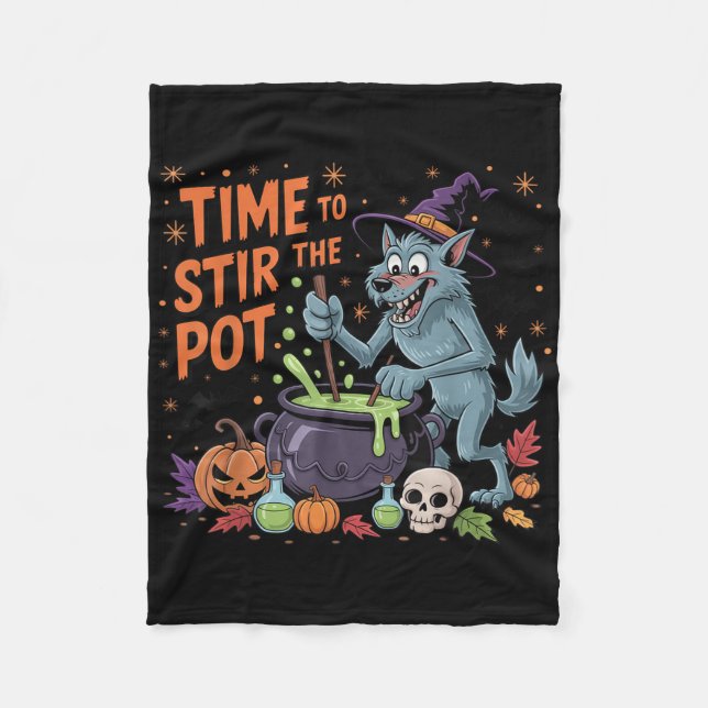 Den konstiga Halloween-varulvtiden att röra om pri Fleecefilt (Framsidan)