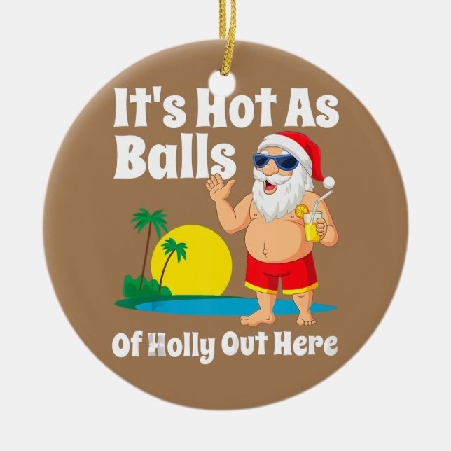 Den konstiga julen i juli Hett som Bollar jultomte Julgransprydnad Keramik (Framsidan)