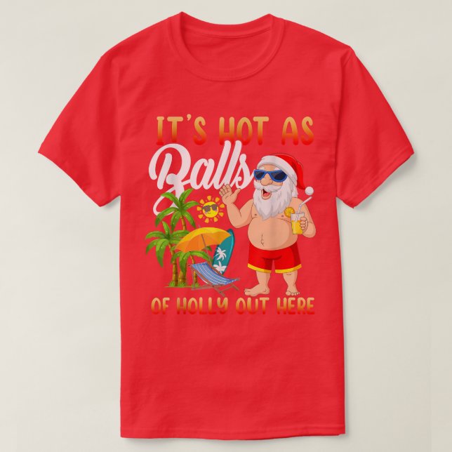 Den konstiga julen i juli Hett som Bollar jultomte T Shirt (Design framsida)