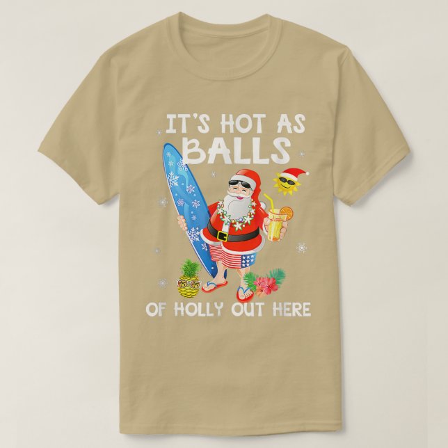 Den konstiga julen i juli Hett som Bollar jultomte T Shirt (Design framsida)