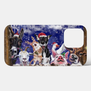 Den konstiga julen iphone case Lycklig Animal Part