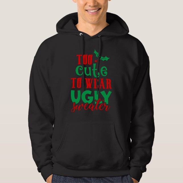 Den konstiga julen Julafton för cute till Bära, fu Hoodie (Framsida)