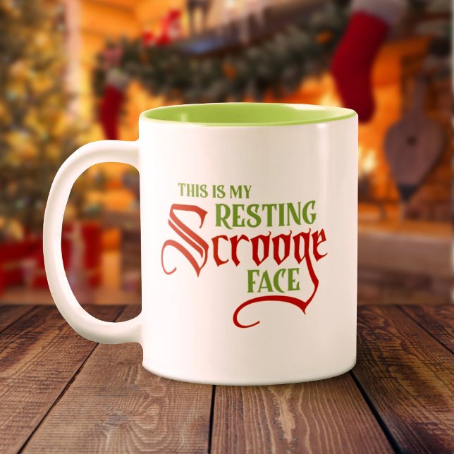 Den konstiga julklappningen Scrooge Ansikte Två-Tonad Mugg (Skapare uppladdad)