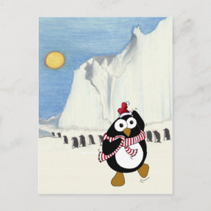 Den konstiga julpenguindansen i Antarktis. Helg Vykort