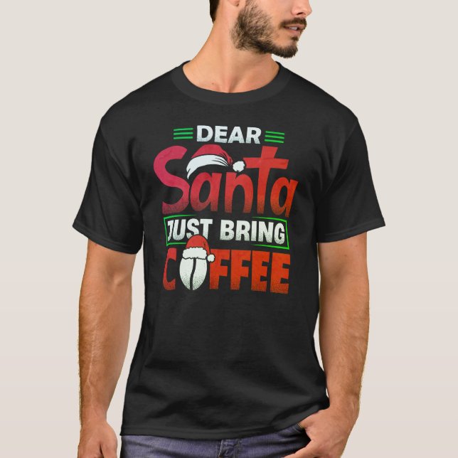 Den konstiga julskjortan som ber Santa om kaffe T Shirt (Framsida)