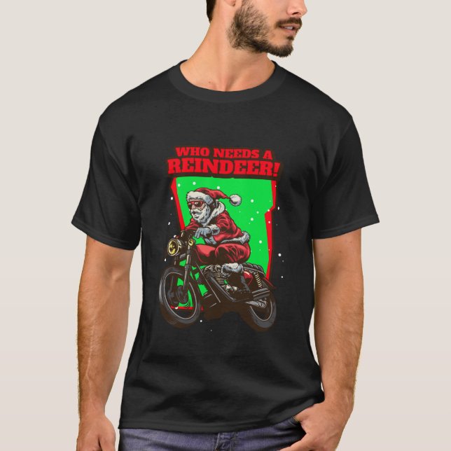 Den konstiga jultomten som behöver en renare Biker T Shirt (Framsida)