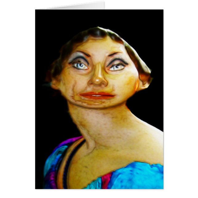 den konstiga kvinnan hälsningskort (Framsidan)