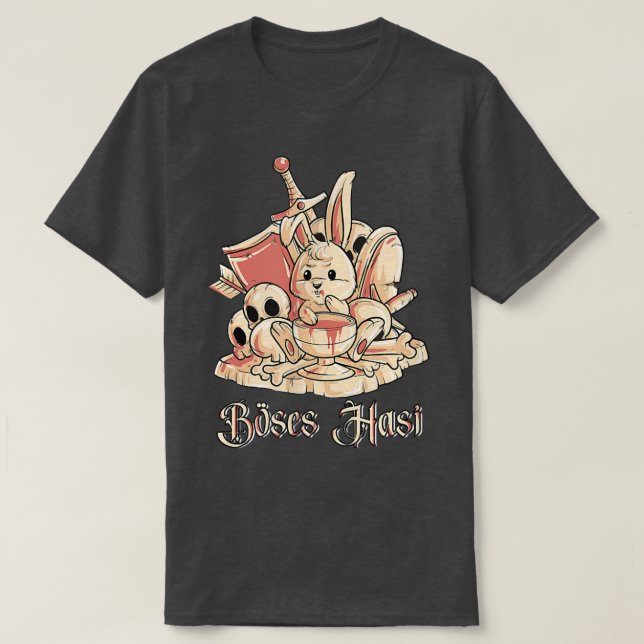Den konstiga skräckbunny vid namn Evil Bunny med b T Shirt (Design framsida)