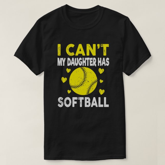 Den konstiga softball jag kan ringa min dotter har t shirt (Design framsida)