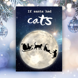 Den konstiga svarta katten jultomten julkort