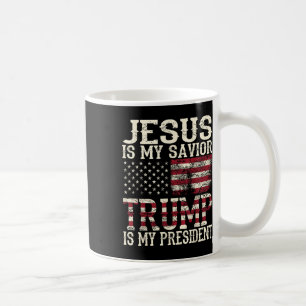 Den konstige amerikanske Jesus är min Savior Trump Kaffemugg