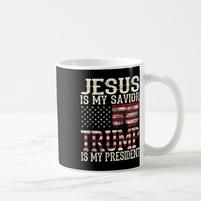 Den konstige amerikanske Jesus är min Savior Trump Kaffemugg (Höger)