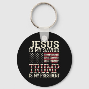 Den konstige amerikanske Jesus är min Savior Trump Nyckelring