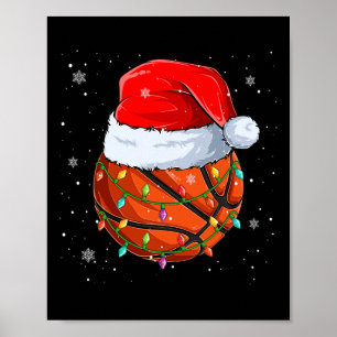 Den konstiny Basketball jul Santa Hat Julafton Lju Poster