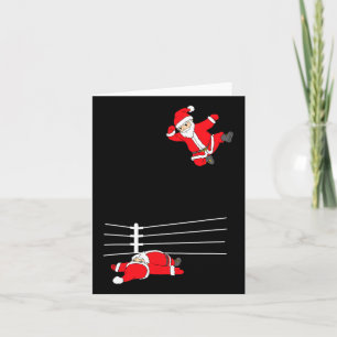Den konstiny jul Jultomten Wrestling Julafton Kort