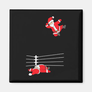 Den konstiny jul Jultomten Wrestling Julafton Magnet