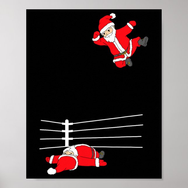 Den konstiny jul Jultomten Wrestling Julafton Poster (Framsidan)