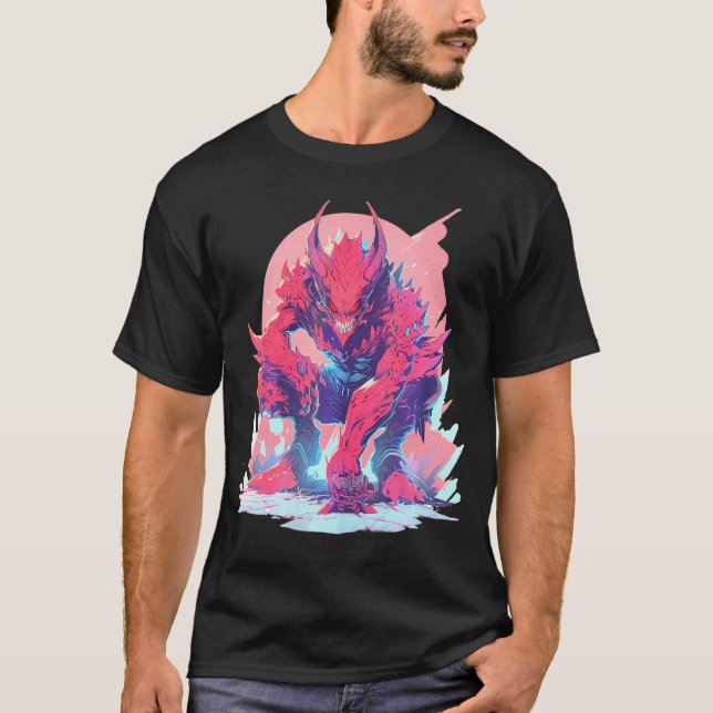 Den konstiny Monster Cute Tecknad Tecknad Hallowee T Shirt (Framsida)