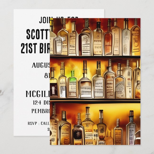 Den konstnärliga akvarellfesten på bakre bar inbjudningar (Fram/baksida)