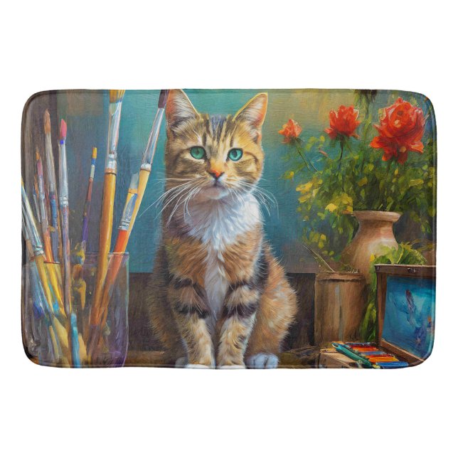 Den konstnärliga katten badrumsmatta (Framsidan)