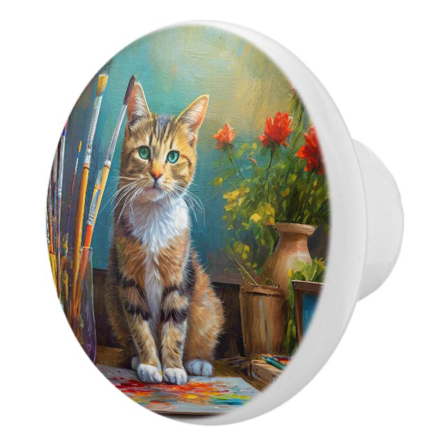 Den konstnärliga katten knopp (Höger)