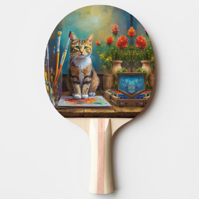 Den konstnärliga katten pingisracket (Framsidan)