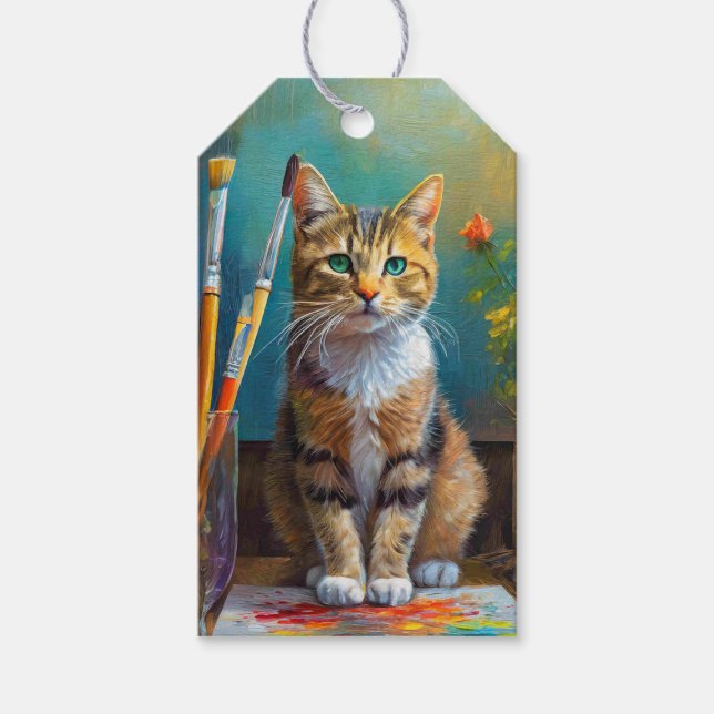 Den konstnärliga katten presentetikett (Framsidan)