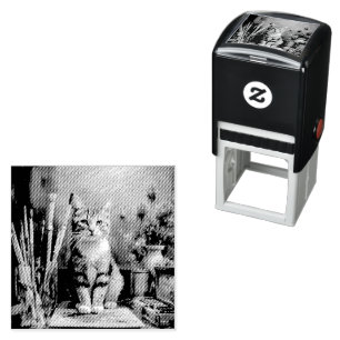 Den konstnärliga katten självfärgande stämpel