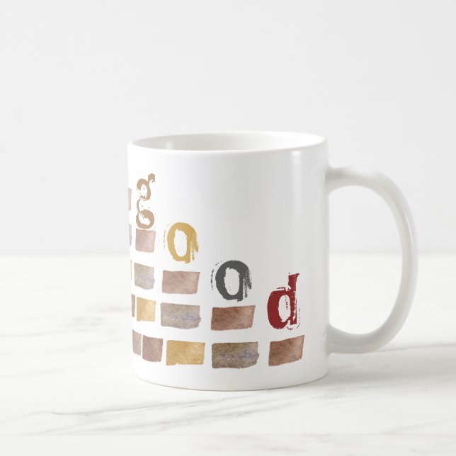 Den konstnärliga muggen i jord tonar färger kaffemugg (Höger)