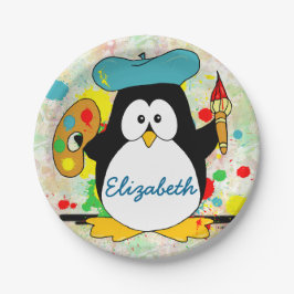 Den konstnärliga pingvinmålare personifierar